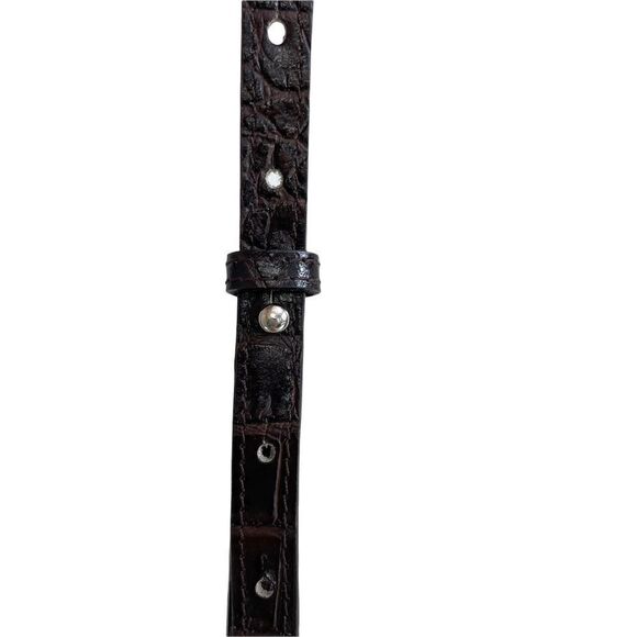 Claudia Firenze Made in Italy Suede Croc Embossed Leather Crossbody - Picture 10 of 13